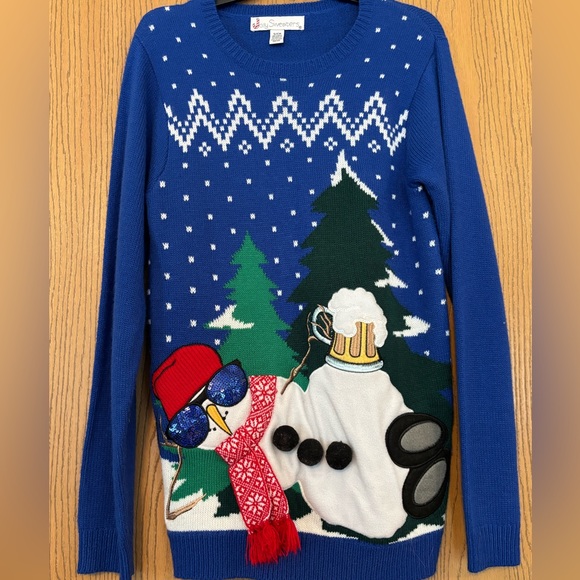 Blue Snowman Sweater - Picture 1 of 3